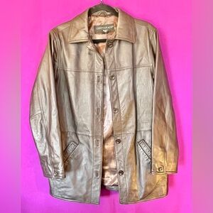 Centigrade Men's Brown Mid Length Leather Jacket